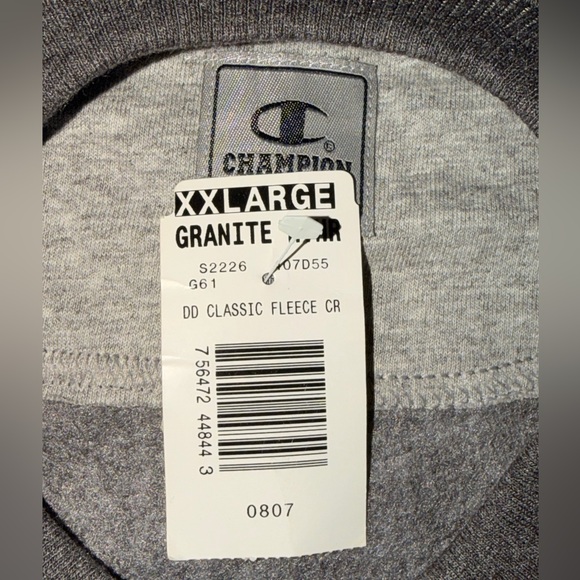 NWT Men’s Champion XXL Gray Crewneck Sweatshirt Moisture Wicking Cotton Blend - Picture 4 of 9